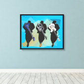 De trio-Verretched Canvas druk-Zwarte Achtergrond Afdruk (Insitu (Houten vloer))