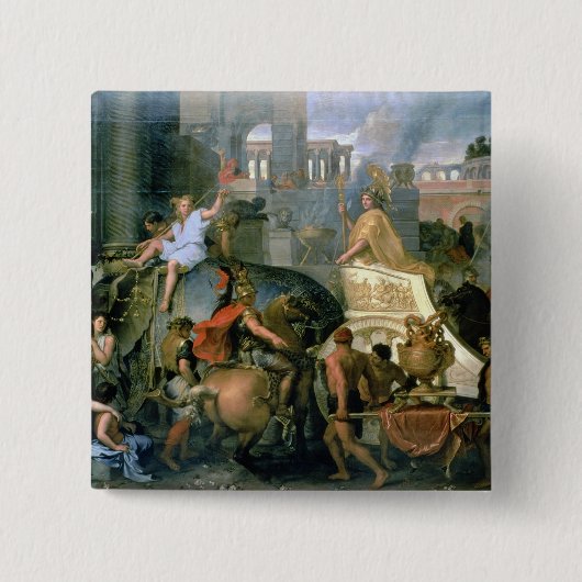 De triomf van Alexander, of de Intrance van Alexa Vierkante Button 5,1 Cm (Voorkant)