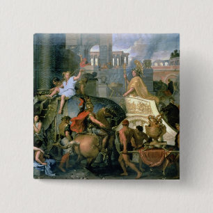 De triomf van Alexander, of de Intrance van Alexa Vierkante Button 5,1 Cm