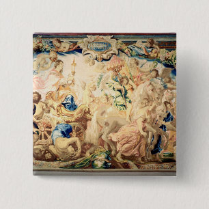 De triomf van de eucharist vierkante button 5,1 cm