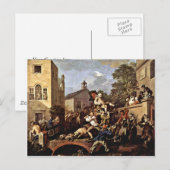 De triomf van de leden' door Hogarth William Briefkaart (Voorkant / Achterkant)