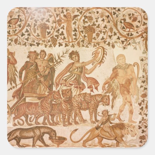 De triomf van Dionysus Vierkante Sticker (Voorkant)