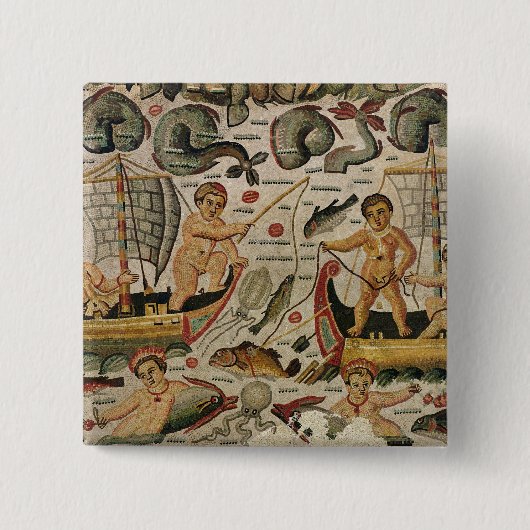 De triomf van Neptune en Amphitriet Vierkante Button 5,1 Cm (Voorkant)