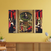 De triptych van Mozes en de verbrande Struik Canvas Afdruk (Insitu (Woonkamer))