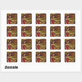 De triptych van Mozes en de verbrande Struik Vierkante Sticker (Vel)