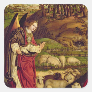 De triptych van Mozes en de verbrande Struik Vierkante Sticker