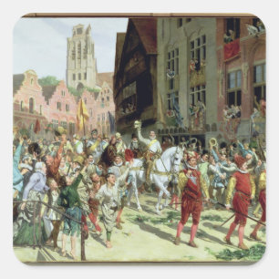 De Triumphal-aankomst in Rotterdam Vierkante Sticker