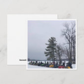 De troep van de sneeuwscooter op het Meer Michigan Feestdagenkaart (Voorkant / Achterkant)