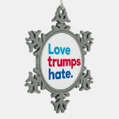 "De troevenhaat van de liefde " Tin Sneeuwvlok Ornament (Links)