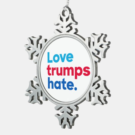 "De troevenhaat van de liefde " Tin Sneeuwvlok Ornament (Rechts)