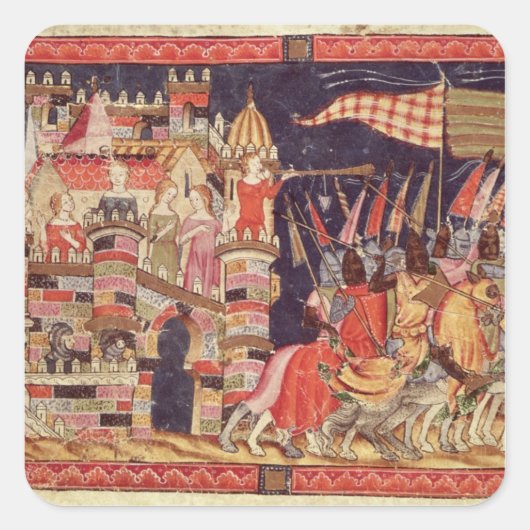 De Trojanen die de strijd verlaten Vierkante Sticker (Voorkant)