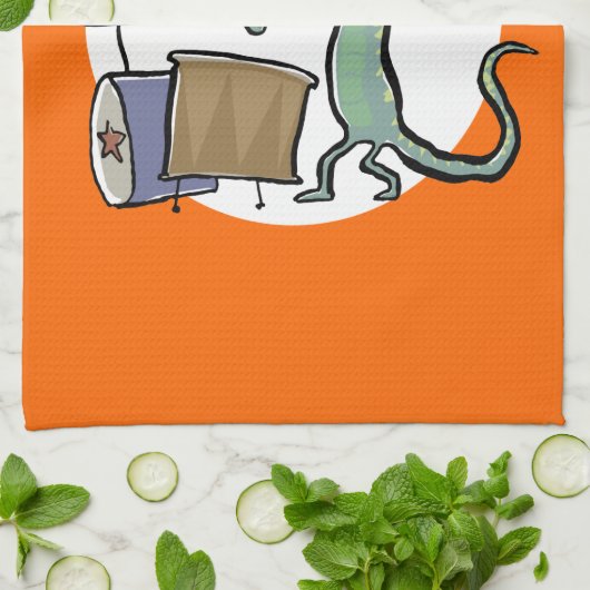 De trommelhagedis theedoek (Gevouwen)