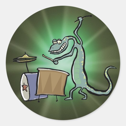 De trommelhagel ronde sticker (Voorkant)