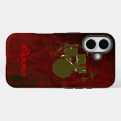 de trommelkoel rood Case-Mate iPhone case (Achterkant (horizontaal))