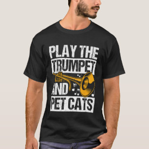 DE TROMPET SPELEN EN KATTEN AAIEN Trompet Speler K T-shirt