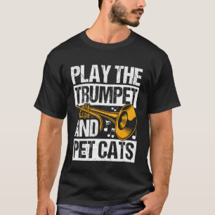 DE TROMPET SPELEN EN KATTEN AAIEN Trompet Speler K T-shirt