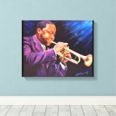 De trompettist 11" x 14" Canvas Galerij Print (Insitu (Houten vloer))