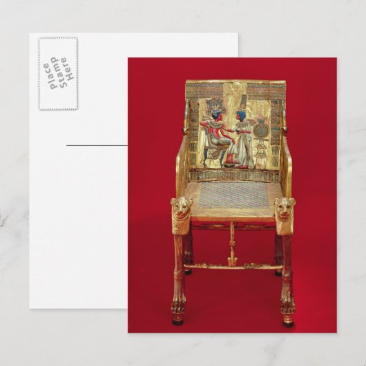 De troon, van de Tutankhamun Briefkaart (Voorkant / Achterkant)