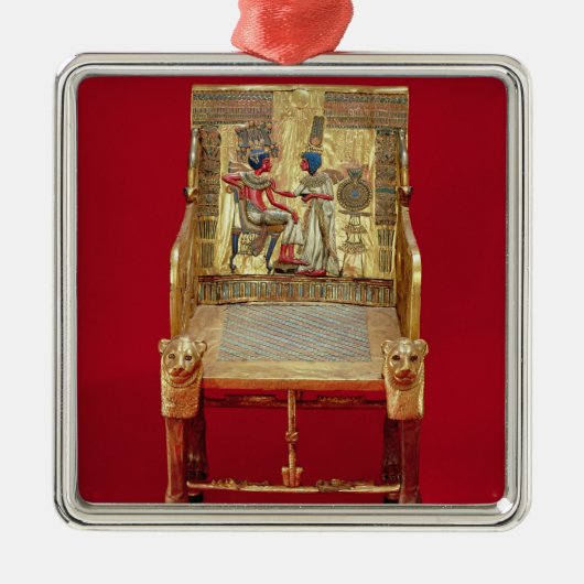 De troon, van de Tutankhamun Metalen Ornament (Voorkant)
