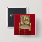 De troon, van de Tutankhamun Vierkante Button 5,1 Cm (Voorkant /achterkant)