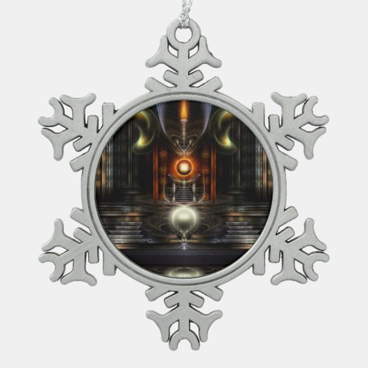 De troonzaal tinnen sneeuwvlok ornament (Voorkant)