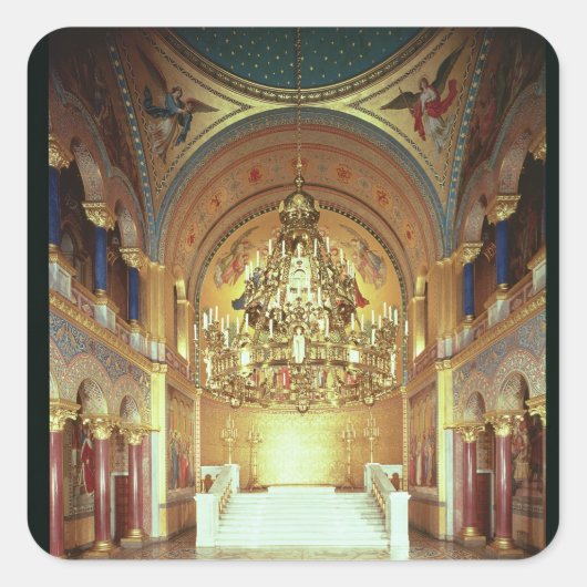 De Troonzaal uit het noorden Vierkante Sticker (Voorkant)