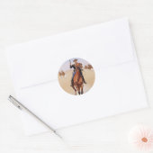 De Trooper van Frederic Remington Ronde Sticker (Envelop)
