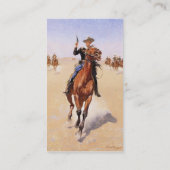 De Trooper van Frederic Remington Visitekaartje (Achterkant)