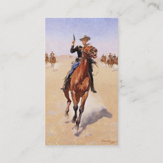 De Trooper van Frederic Remington Visitekaartje (Achterkant)