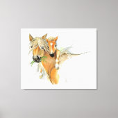 De troost van moeder, liefde, paard en veulen canvas afdruk (Voorkant)