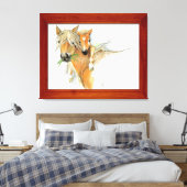 De troost van moeder, liefde, paard en veulen canvas afdruk (Insitu (Slaapkamer))