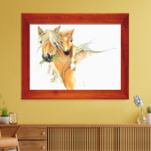 De troost van moeder, liefde, paard en veulen canvas afdruk (Insitu (Woonkamer))