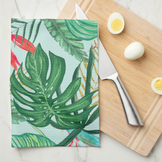 De tropen | Oerwoud Botanische vogel van het parad Theedoek (Quarter Fold)