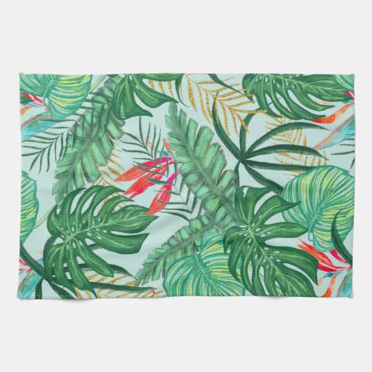 De tropen | Oerwoud Botanische vogel van het parad Theedoek (Horizontaal)