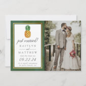 De Tropische Ananas Bruiloft Collectie Foto Aankondiging (Voorkant)