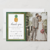 De tropische ananas bruiloft Collectie Foto Bedankkaart (Voorkant)