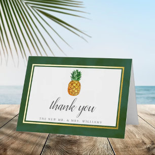 De Tropische Ananas Bruiloftcollectie Echt Folie Wenskaart
