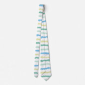 De tropische Blauwe Gele Strepen van de Munt Stropdas (Achterkant)