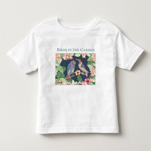 De tropische bloemen in de tuin personaliseren kinder shirts (Voorkant)