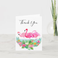 De tropische Bloemen Roze Flamingo's danken u
