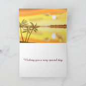 De tropische de zonsondergangverjaardag van het kaart (Binnen)