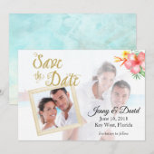 De tropische Foto bewaart de Datum Save The Date (Voorkant / Achterkant)