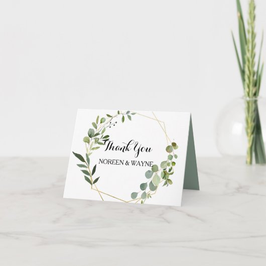 De tropische Groene Bladeren danken u kaarden Bedankkaart (Voorkant)