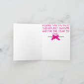 De tropische Roze Kerstkaart van het Wereldbol van Feestdagen Kaart (Binnen)