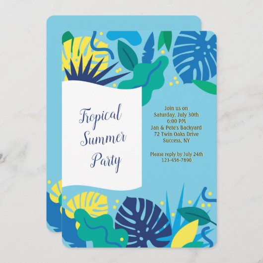 De Tropische Uitnodiging van de Partij van de (Voorkant / Achterkant)