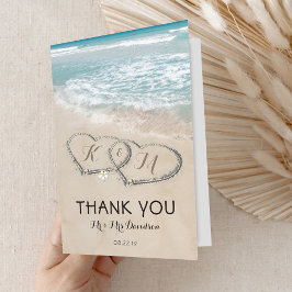 De tropische Vintage Kust van het Hart van het Bedankkaart