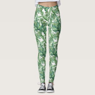 De tropische Waterverf van Bladeren Leggings