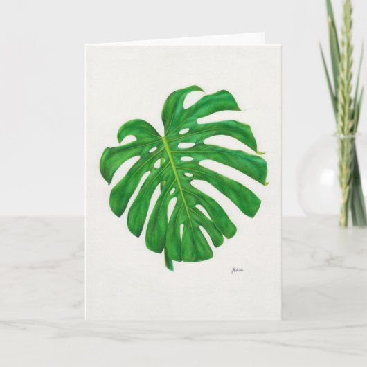 De tropische Wenskaarten van het Blad Monstera Kaart (Voorkant)