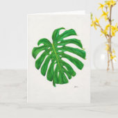 De tropische Wenskaarten van het Blad Monstera Kaart (Gele Bloem)
