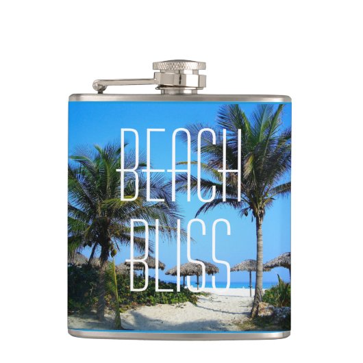 De tropische Zaligheid van het Strand Heupfles (Voorkant)